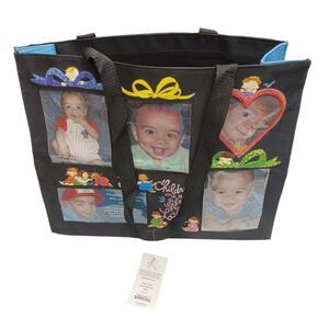 Canvas photo tote bag Grow in Grace Clear acid Free PVC Windows Black Large‎